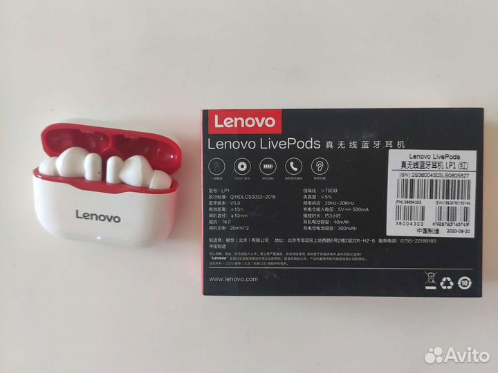 Беспроводные наушники Lenovo LivePods