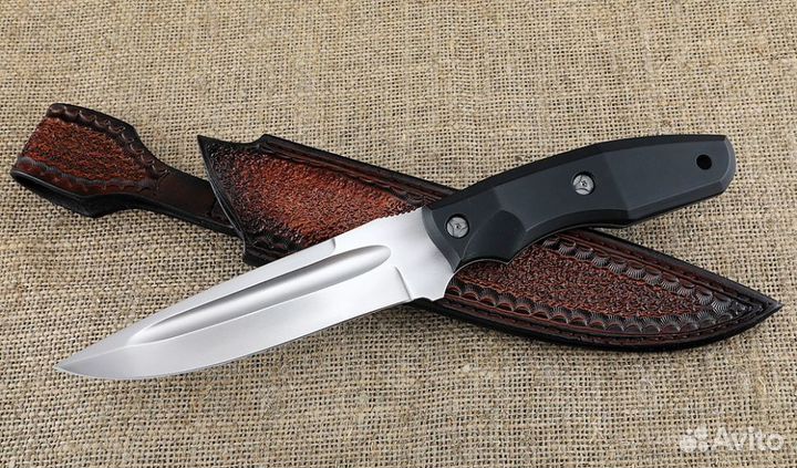 Нож Финт-5 Х12мф акрил черный