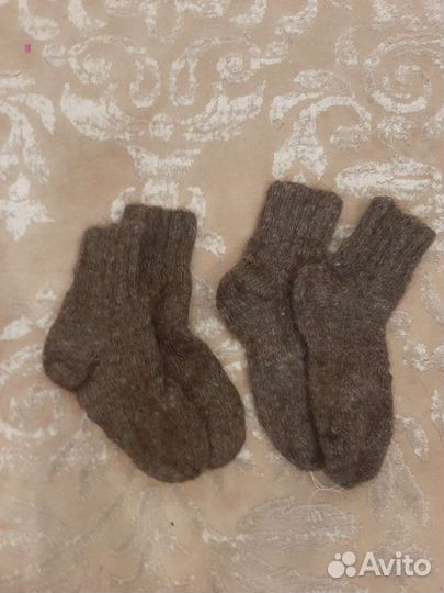 Носки ручной вязки шерстяные детские
