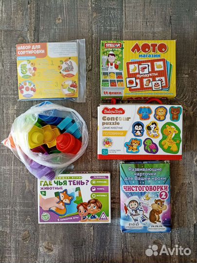 Развивающие игры(пазлы,лото,сортер,конструктор)