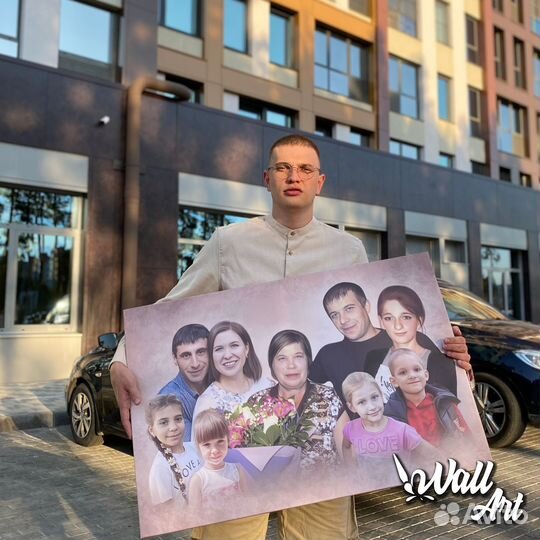 Портреты на холсте по фото в разных стиля