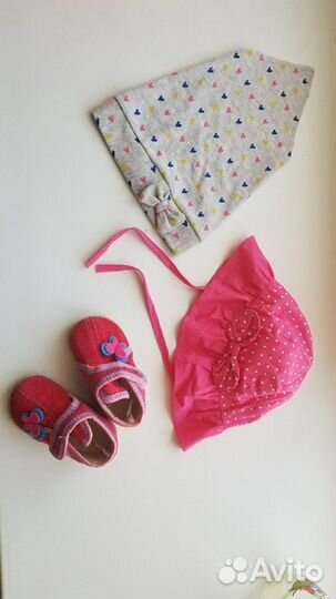 Панамки, косынки для девочки разные 44-46