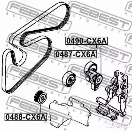 Febest 0487-CX6A Ролик натяжной приводного ремня