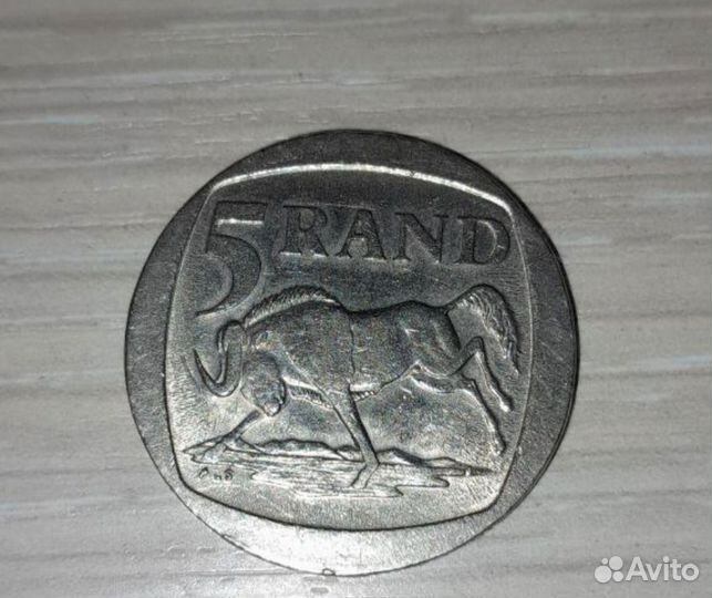 Монета 5 rand (юар)