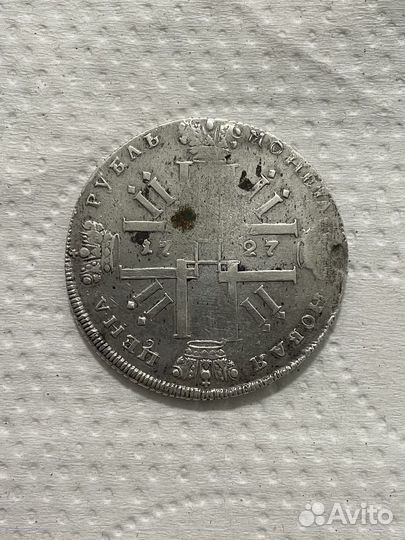 Рубль 1727 года Петр 2 Серебро Империи