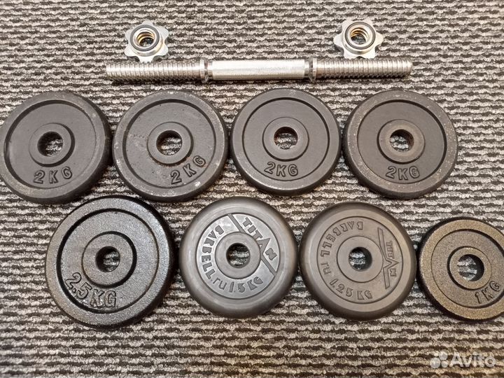 Гантель 16кг металл/резина