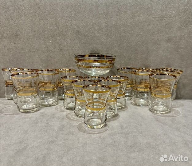 Посуда стеклянная с позолотой СССР