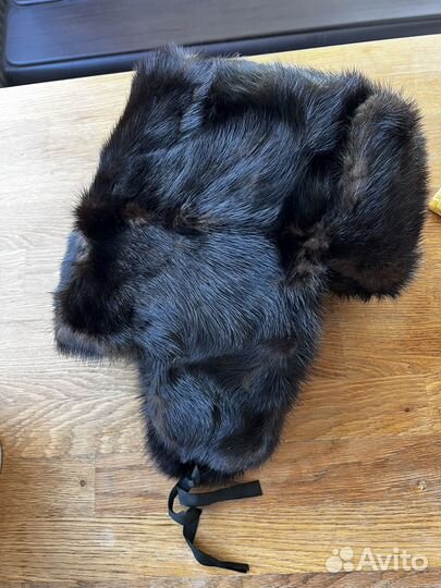 Шапка ушанка из норки мужская