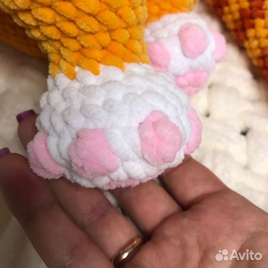 Кот Плюшевый вязаный мягкий кот. Вязаные игрушки