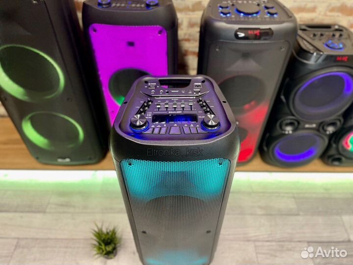 Блютуз колонка с микрофонами и подсветкой