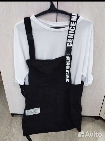 2ка юбка на лямках +футболка 54 - 56 рр