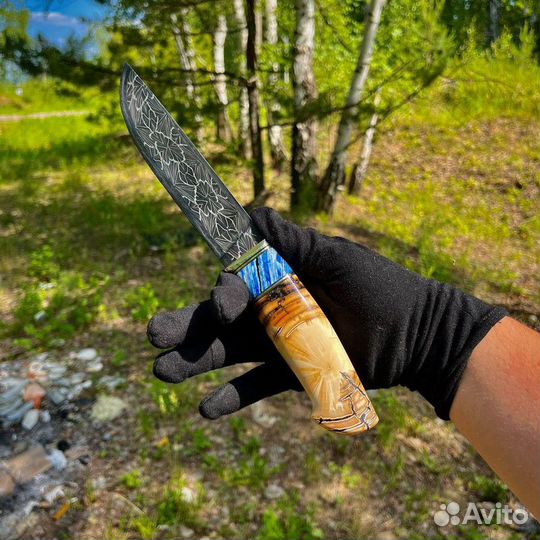 Нож “Варан” из мозаичного дамаска