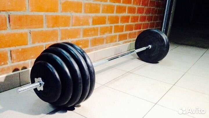 111 кг штанга для занятий дома. Доставка бесплатно