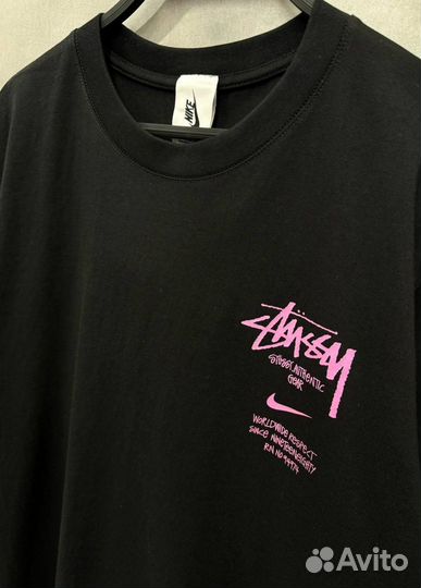 Stussy футболка оверсайз колаб найк