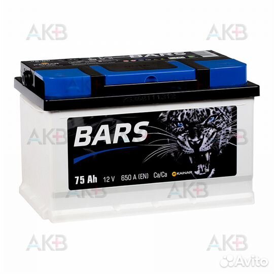 Аккумулятор автомобильный bars 6ст-75 апз о.п. L3B