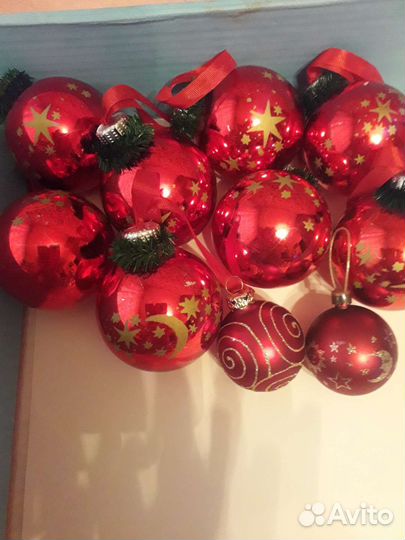 Новогодние игрушки IKEA шары стекло,банты,мишура