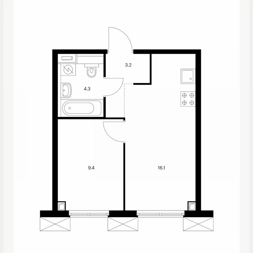 1-к. квартира, 33 м², 15/33 эт.
