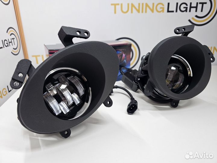 LED птф 70W для Hyundai Santa Fe 2 дорест