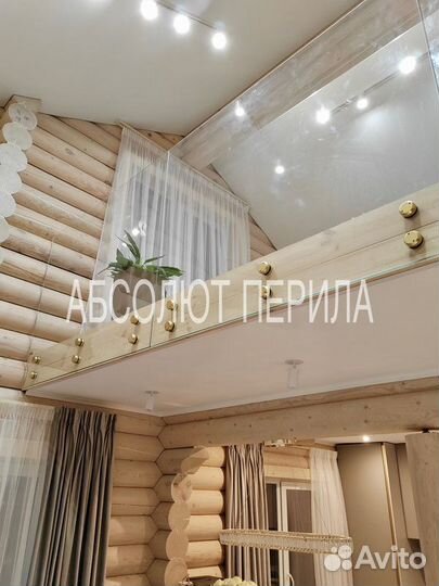 Установка стеклянных перил