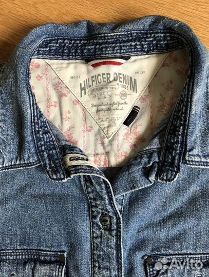 Джинсовая рубашка tommy hilfiger xs-s
