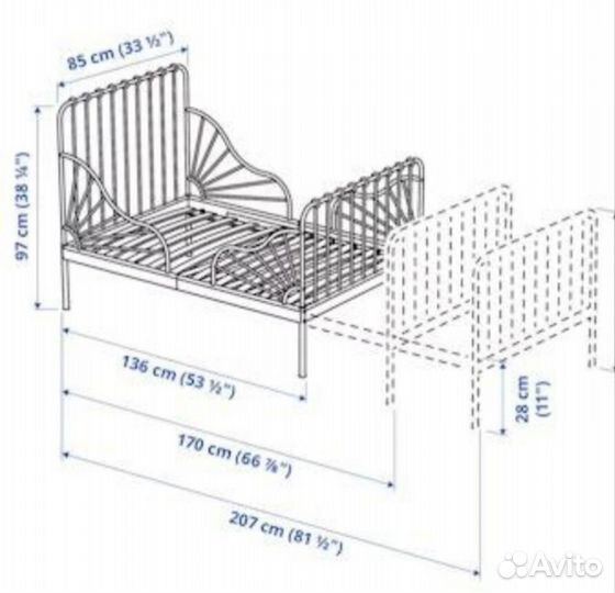 Детская кровать металлическая Икея