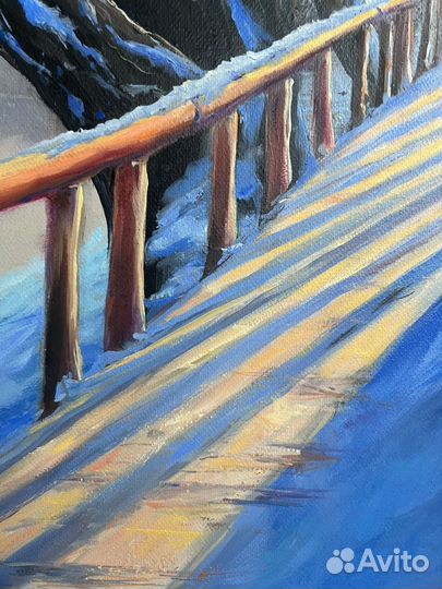 Картина маслом зима