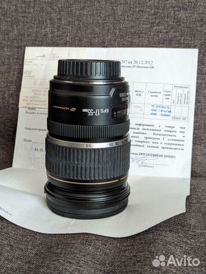 Объектив canon efs 17- 55 is, 2.8f