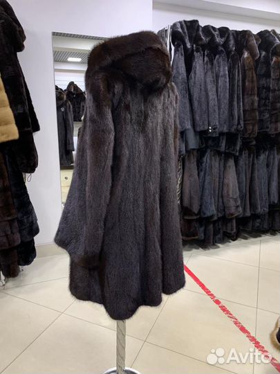 Шуба норковая с капюшоном.Греция 44-48