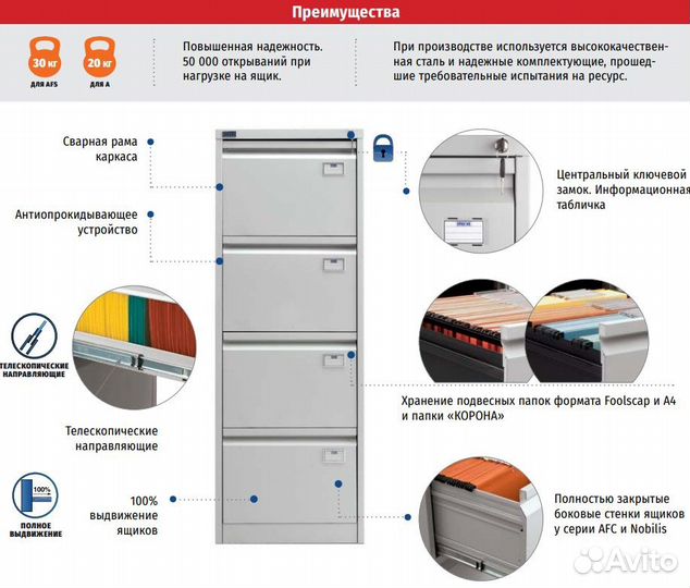 Картотечный шкаф Практик A-44