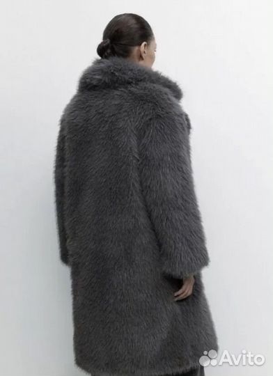Серая пушистая шуба Befree XS