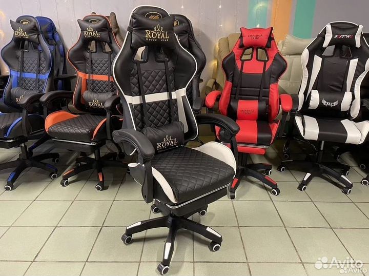 Компьютерное игровое кресло геймерское с массажем