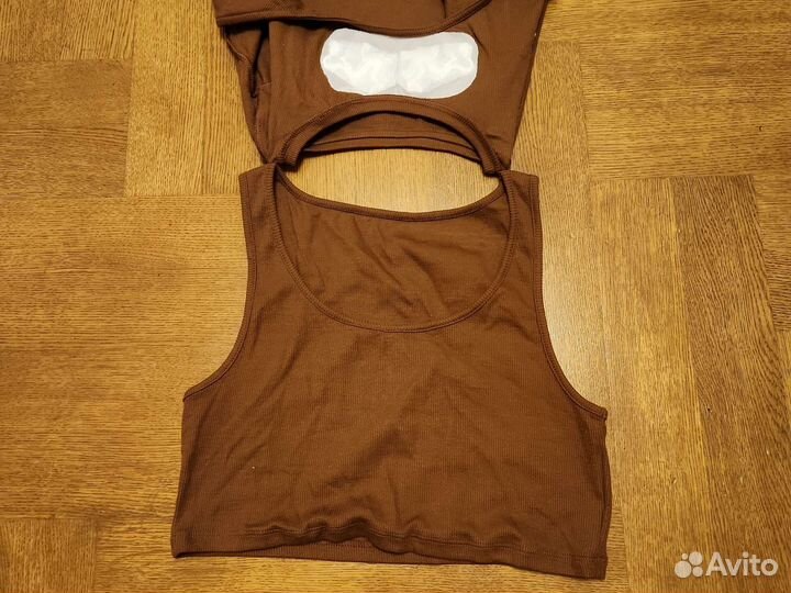 Топ с вырезом и накидка каричневые house brand