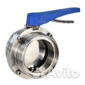 Затвор дисковый поворотный DN.ru WBV3131E-2W-T-H Ду65 Ру10 пищевая нержавеющая сталь 304, уплотнение