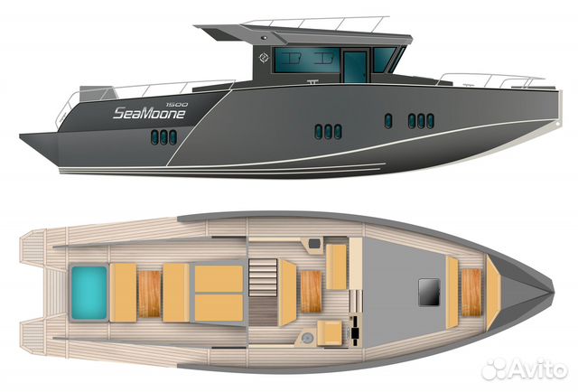 Алюминиевый катер 15 м с флайбриджем Seamoone1500