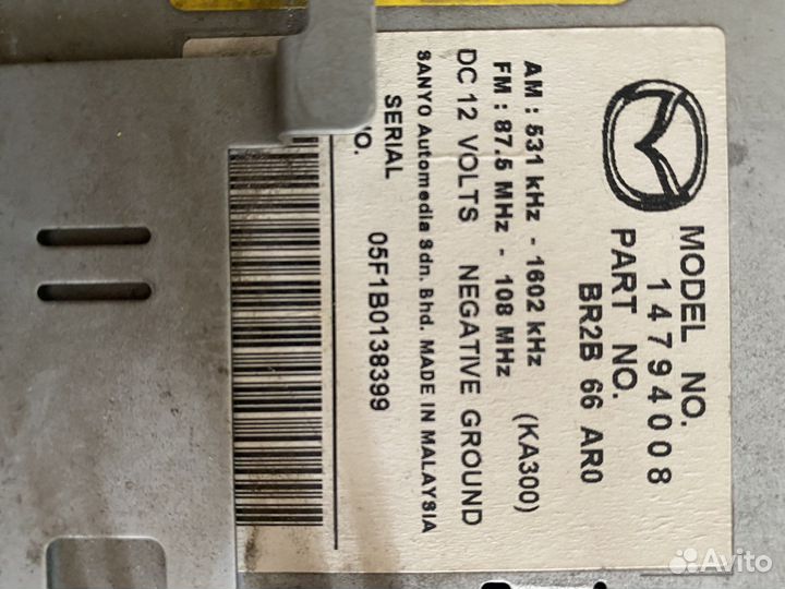 Штатная магнитола mazda 3 bk