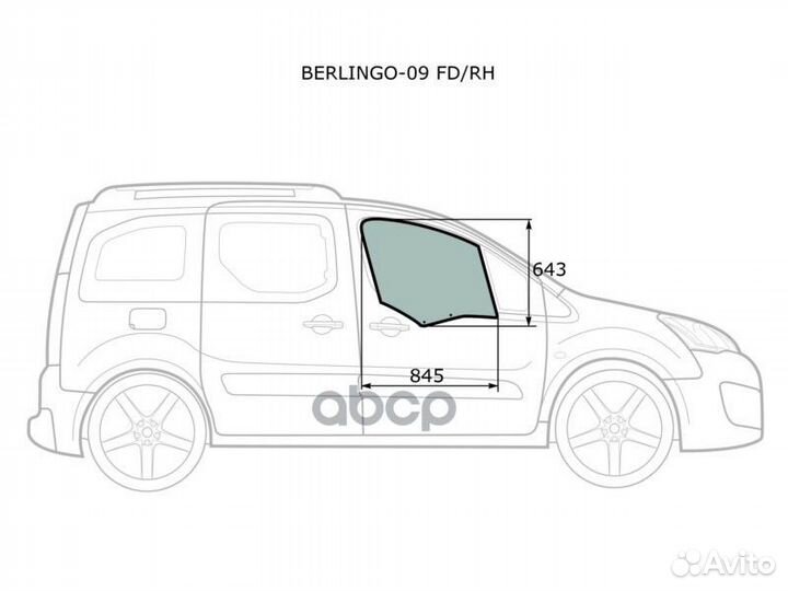 Стекло боковое опускное (Спереди/ Справа/ Цвет