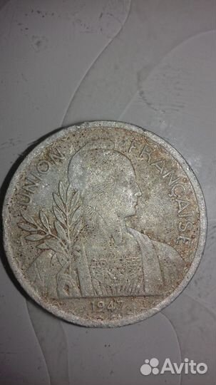 Французский Индокитай 1 пиастр 1947 год