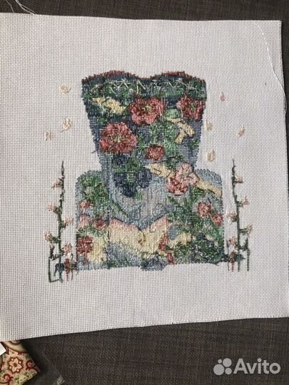 Картина вышитая крестом Кимоно