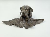 �Чернильница охотничья собака 19 век бронза