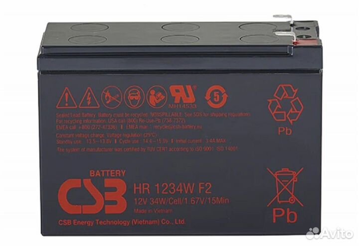 Аккумуляторная батарея CSB HR1234W F2