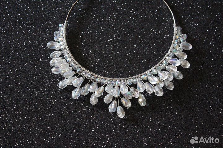 Диадема льдинка, сосулька, бусинка корона,снежинка