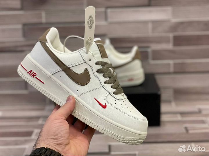 Кроссовки Nike Air Force 1 Premium White Brown