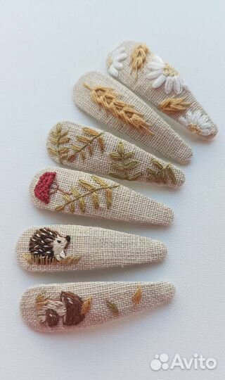 Заколки с вышивкой
