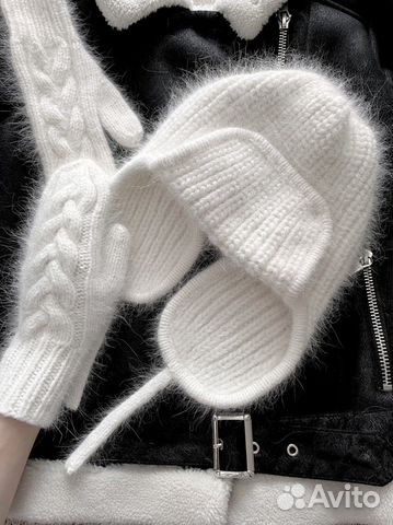 Шапка ушанка вязаная