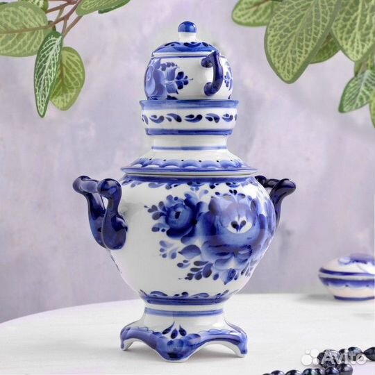 Сувенир 'Самовар', 23 см, гжель