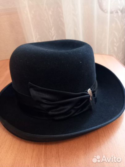 Шляпа фетровая женская черная