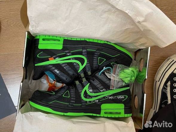 Nike dunk rubber off white green strike(Оригинал)