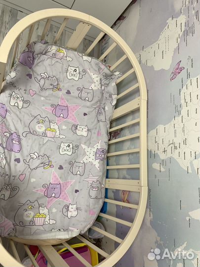 Детская кроватка трансформер с маятником