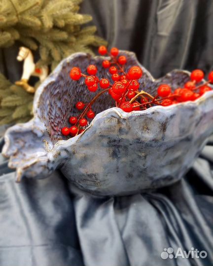 Керамика ручной работы, чаша- гранат