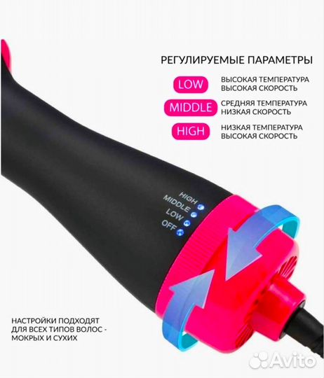Фен щетка выпрямитель расчёска для волос HOT brush